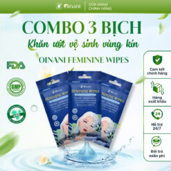 Combo 3 bịch khăn ướt vệ sinh vùng kín Oinani Feminine Wipes