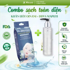 Combo sạch toàn diện gồm khăn ướt vệ sinh phụ nữ OINANI + dung dịch vệ sinh Maputi - an toàn, lành tính