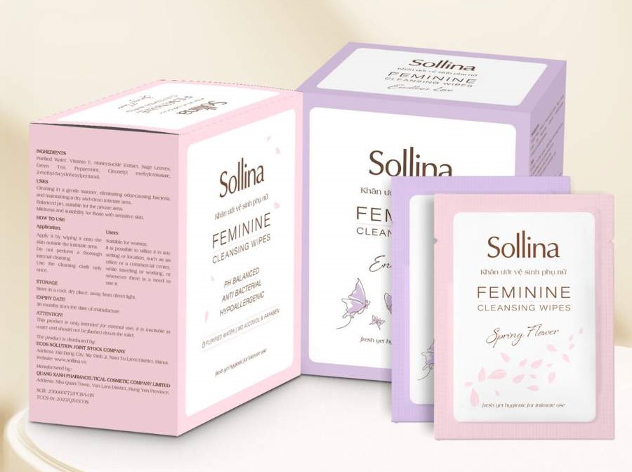 khăn ướt vệ sinh phụ nữ sollina